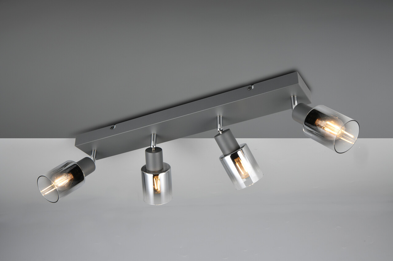 Plafoniera Cadiz, RL, 58.5x8.5x15 cm, 10W, 4x E14, metal, antracit - imagine 5